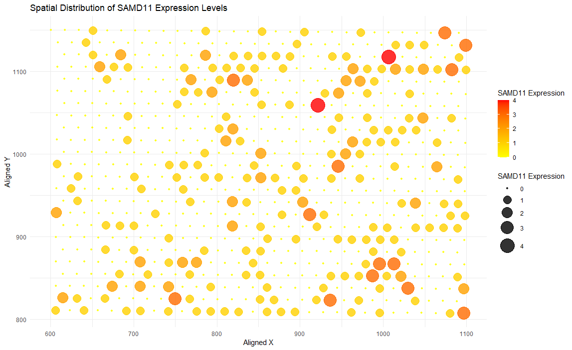 Spatial Distribution of SAMD11 Expression Levels