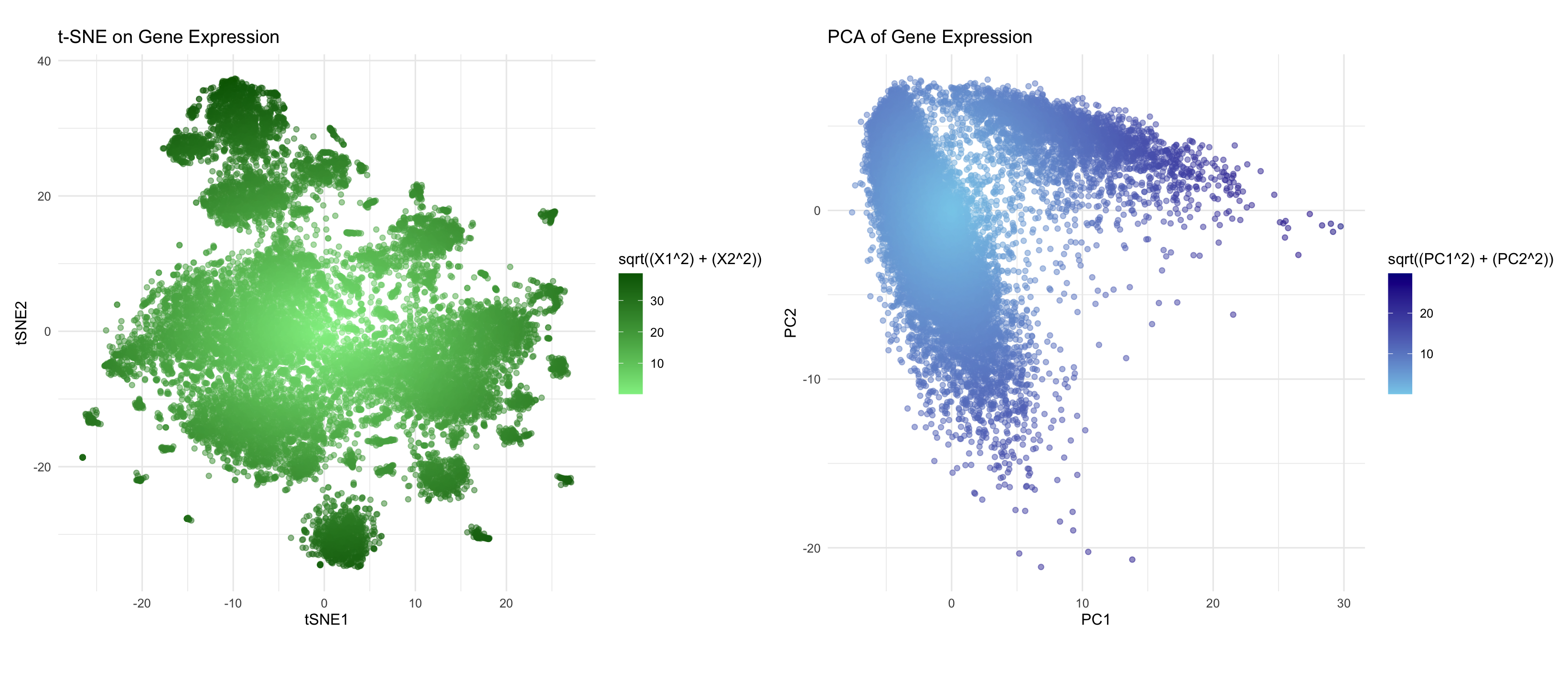 Comparing PCA and t-SNE Dimensionality Reduction on Spatial Transcriptomics Dataset