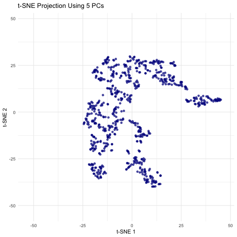Exploring t-SNE Embeddings with Varying Numbers of Principal Components